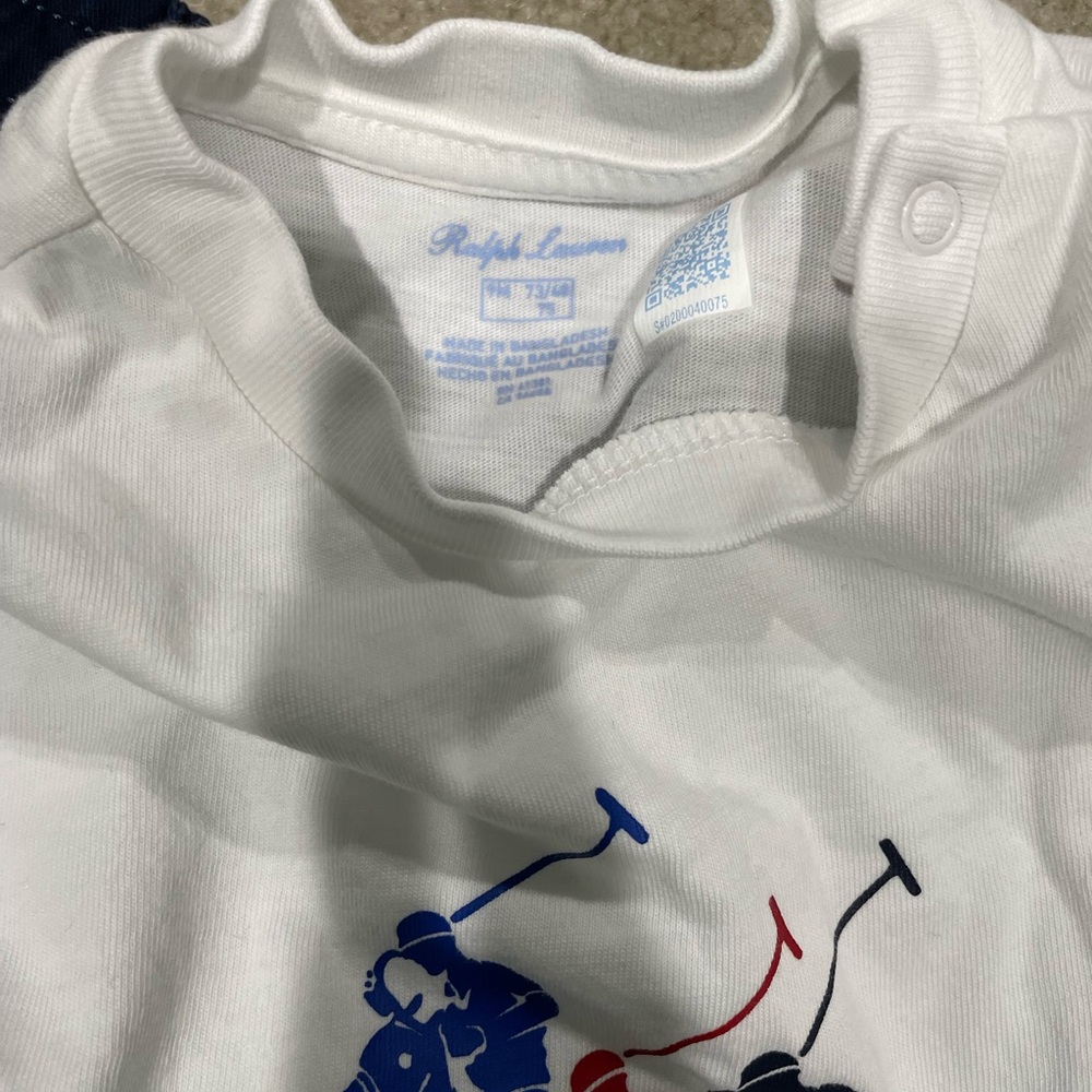 Ralph Lauren Kids White Tee and Navy Shorts Set - Picture 4 of 4